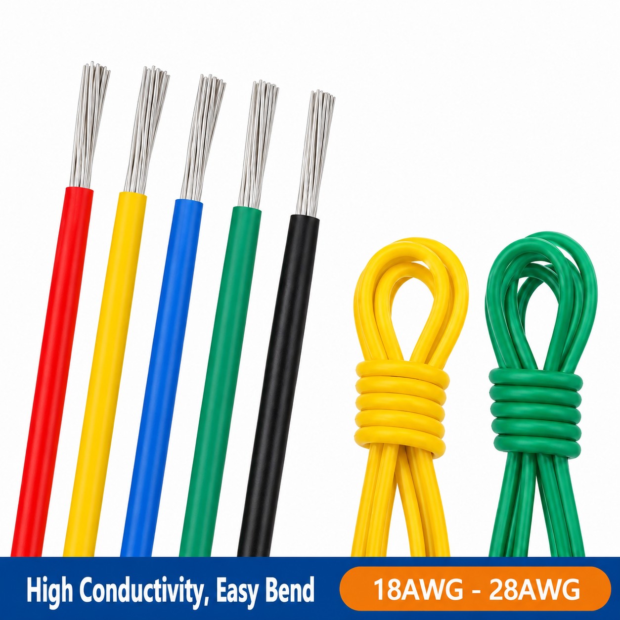 Wire 22 Gauge Copper - 1/5m Multi-Stranded Electric Wire 28 26