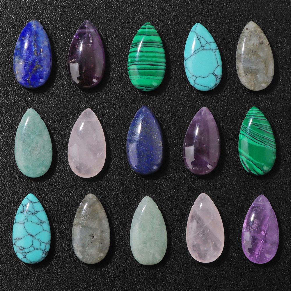 Jewelry Making Gemstones - 2PCS Natural Teardrop Stone Pendant 12x22MM