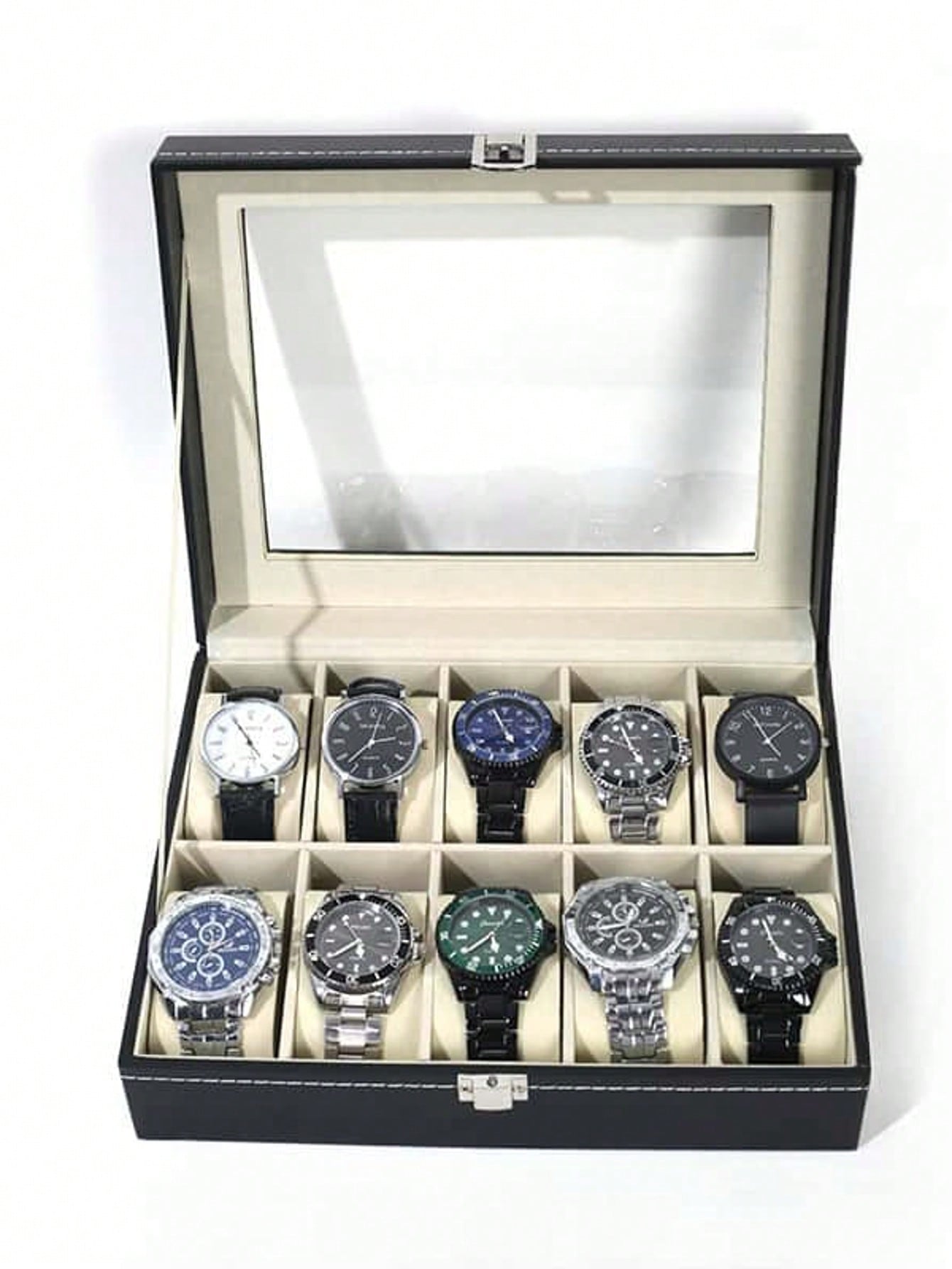 Leather Watch Box with Lock, L - Jewelry Making Box review and price