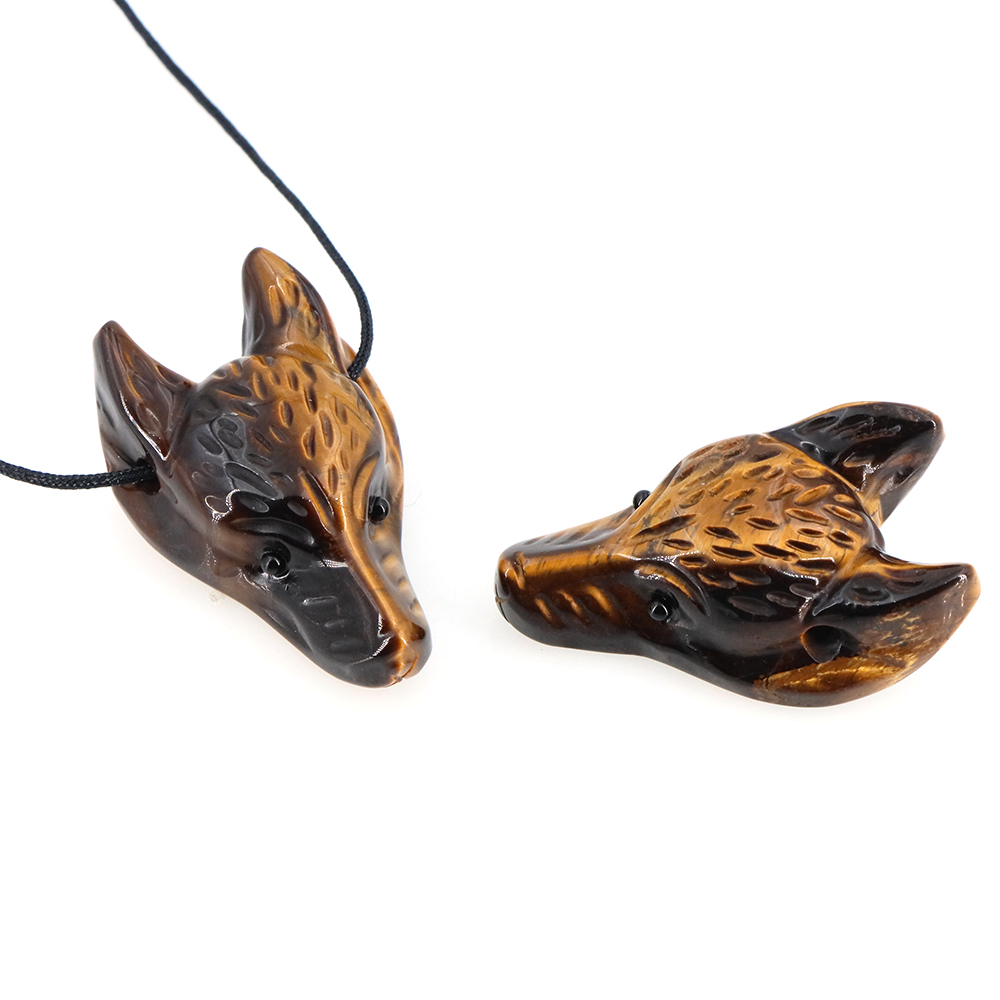 40mm Wolf Head Stone Pendant N - Jewelry Making Gemstones review and price
