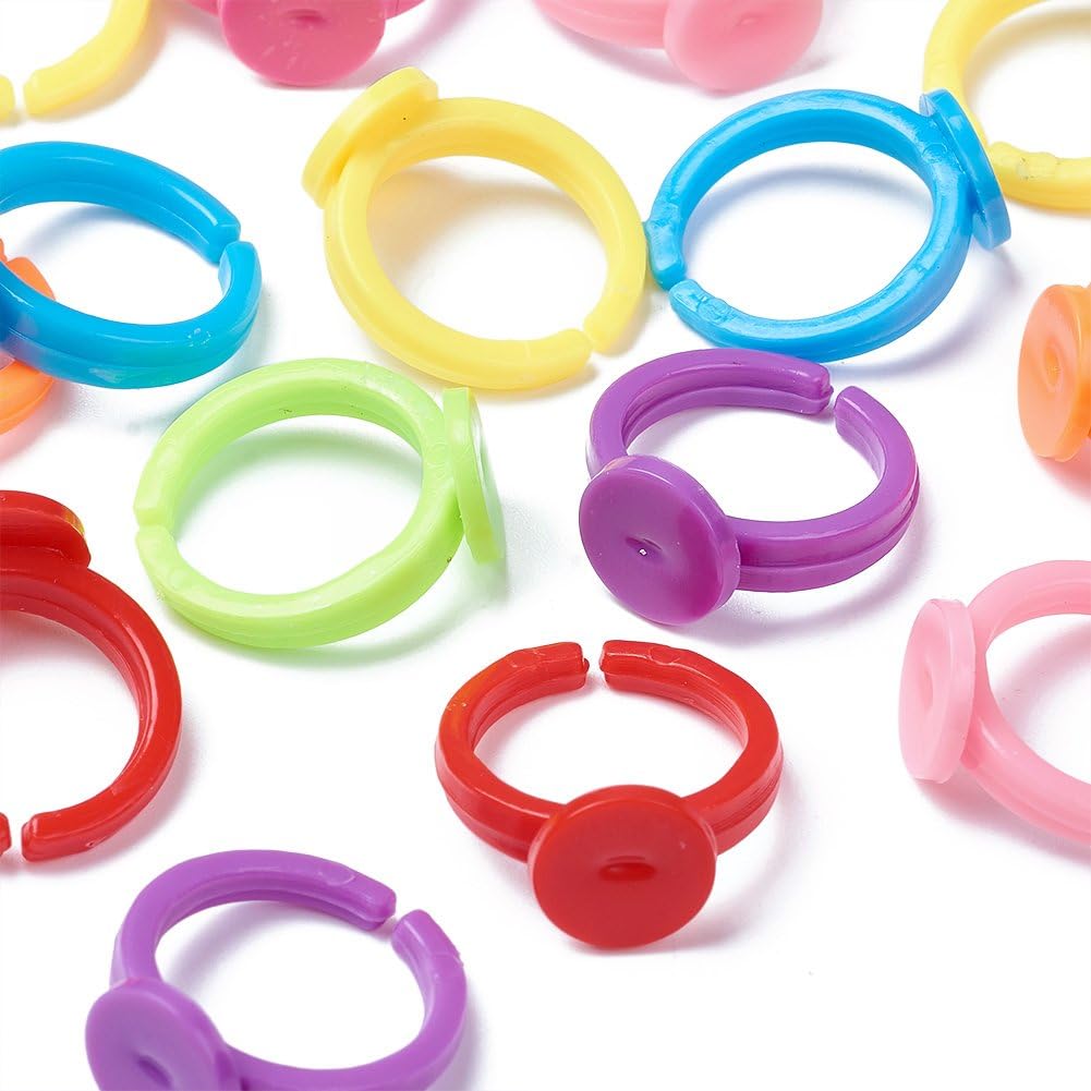 100pcs Clear Plastic Adjustabl - Jewelry Making For 5 Year Old review and price