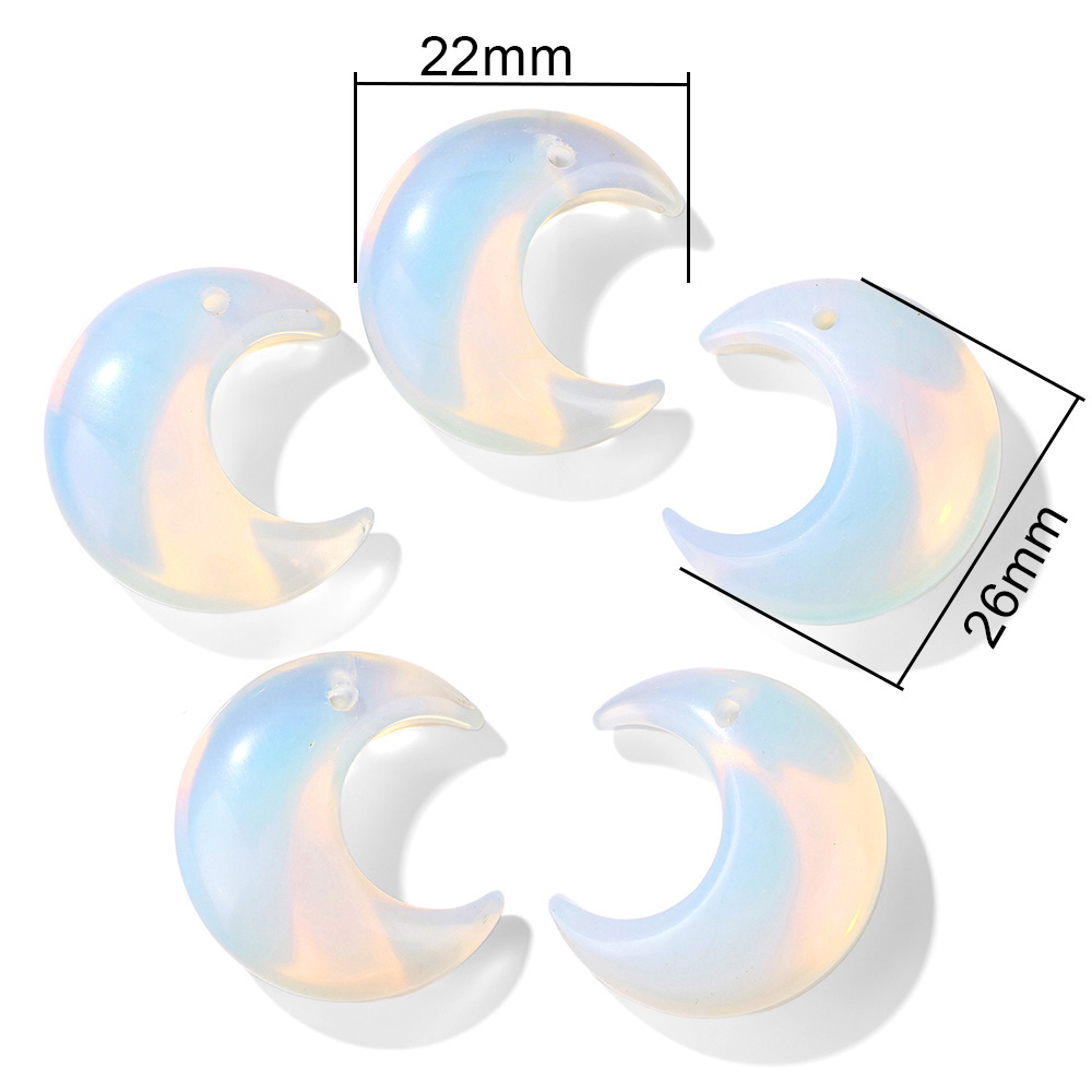 2PCS Natural Crescent Moon Cha - Jewelry Making Gemstones review and price