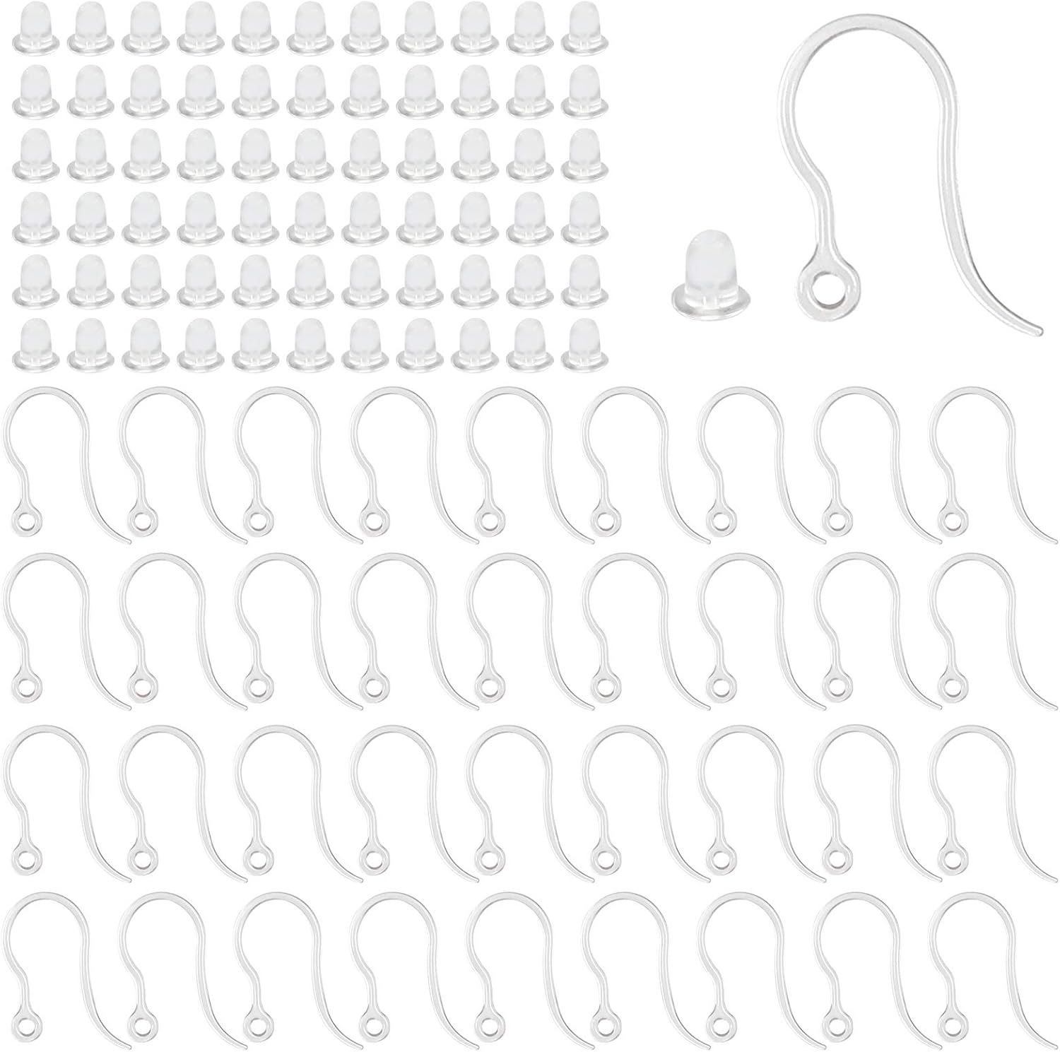40pcs Clear Plastic Earring Ho - Jewelry Making Class review and price