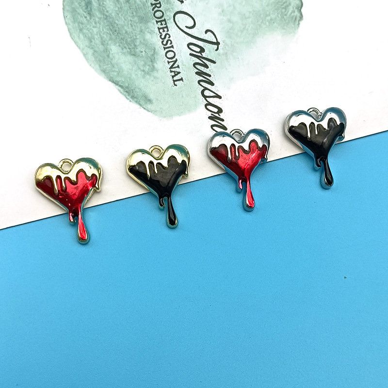 10pcs Melt Heart Charms Black  - Jewelry Making For 5 Year Old review and price